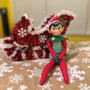 NWT The Elf on the Shelf Elf Mates Chef, Blue Stripe with Earmuffs and Scarf